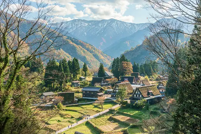 画像:五箇山合掌造り集落 俯瞰画像